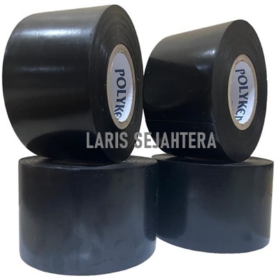 Wrapping tape polyken 4" X 30M Hitam & Putih Di Makassar